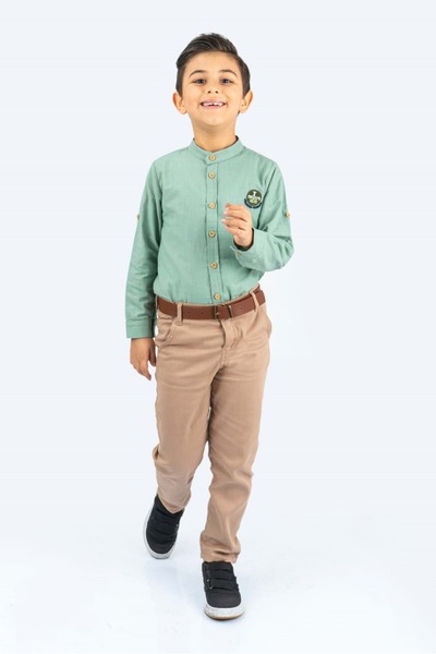 Mnk Baby&Kids Суддя Яка Хлопчачий комплект MNK0489 ЗЕЛЕНИЙ