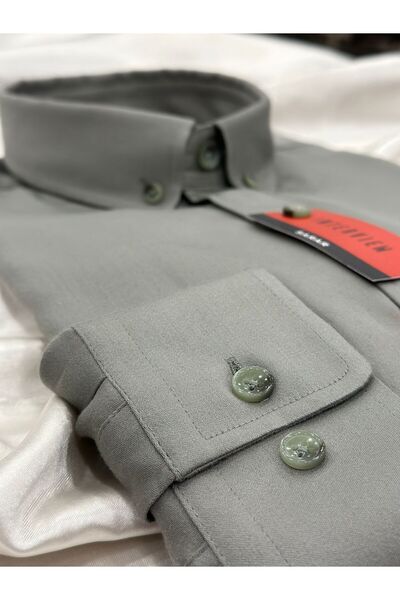 Sarar İNTERVİEW % 100 MODAL YUMUŞAK KUMAŞ SLİM FİT HAKİ GÖMLEK