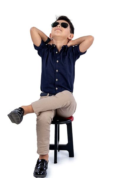 Mnk Baby&Kids Stylish Shirt Gabardine Trousers Boy Set Mnk0422 Navy Blue - Beige