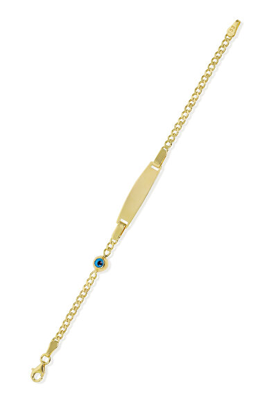 Altınkesesi 8 Ayar Altın Nazar Boncuklu Bebek ve Çocuk Künyesi