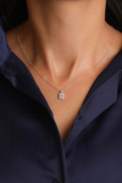 Kiriş Gümüş 925 Ayar Gümüş Baget Kadın Kolye (Minimal)