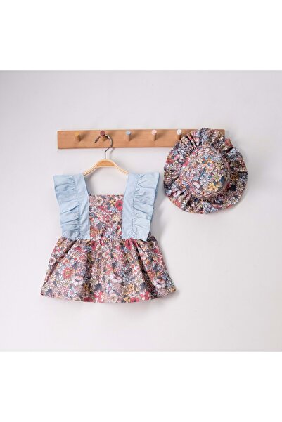 Mnk Baby&Kids Kız Bebek Pamuklu Çıtır Bebek Elbise TF7313 MAVİ