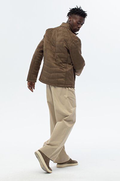 ABOUT US Ανδρικό σουέτ παλτό με επένδυση κανονικής εφαρμογής # 4390