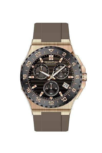 Quantum Pwg1147.866 Chronograph All Functions Active 10 Atm Water Resistant Silicone Band Gray Erk