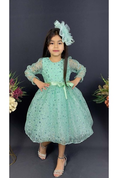 Mnk Baby&Kids Rochie de seară pentru fete, cu paiete, cu cataramă din dantelă...