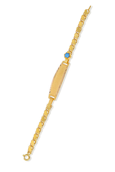 Altınkesesi 8 Ayar Altın Pullu Zincirli Bebek Künyesi