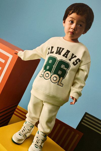 Monila Boy's 3 Thread Fabric Printed Cotton Elastic Legs Bottom Set