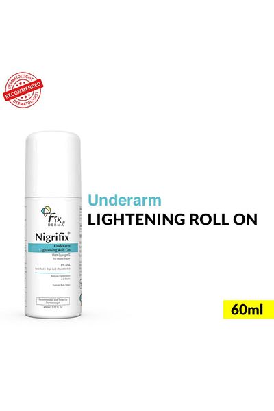 FixDerma Nigrifix Underarm Lightening Roll-on |AHA, Lactic Acid | Sensitive Skin - 60ml