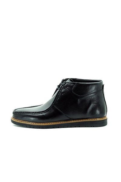 İriadam Zu0106 Black Leather Men's Boots - Large Size Calf Leather, Comfortable Wide Fit