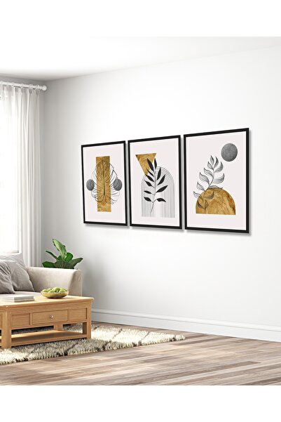 AR AJANS KANVAS TABLO Soyut Yaprak Sanatı Serisi 3'LÜ mdf  tablo