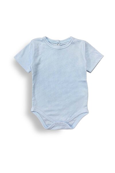 Mnk Baby&Kids Bebek Çıtçıtlı Kısa Kol Zıbın Badi MNK0457 MAVİ