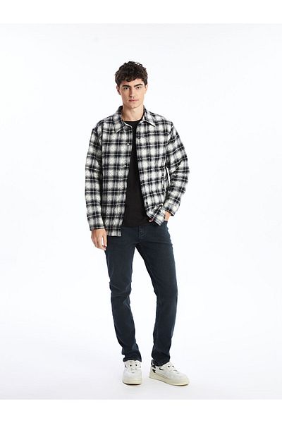 LC Waikiki Regular Fit Long Sleeve Plaid Men's Shirt Jacket