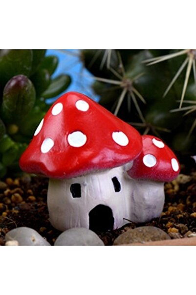 morlalem m 4cm Yapışık Mini Minyatür Çift Şirinler Mantar Ev Silikon Kalıp K-...