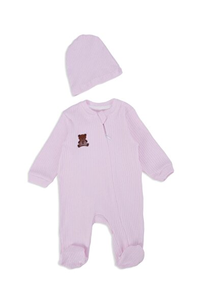 Bebelop بدلة قفز للأطفال للجنسين مع قبعة بسحاب متشابكة