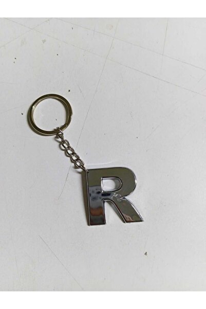 Albayrak R-Letter Plastic Chrome Plated Plastic Bag Ornament Keychain for Bureau Home Office Gift