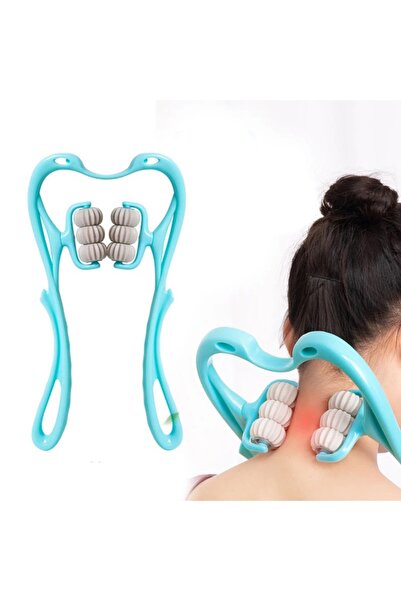 SKY TOPTAN Ръчен шестколесен мултифункционален масажор за врата, крака и стъпала