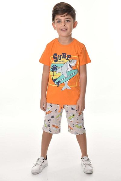 Mnk Baby&Kids Boy's Surfer Fish Shorts Set - Mnk0496 Orange