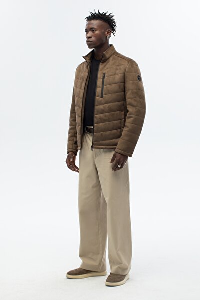 ABOUT US Ανδρικό σουέτ παλτό με επένδυση κανονικής εφαρμογής # 4390