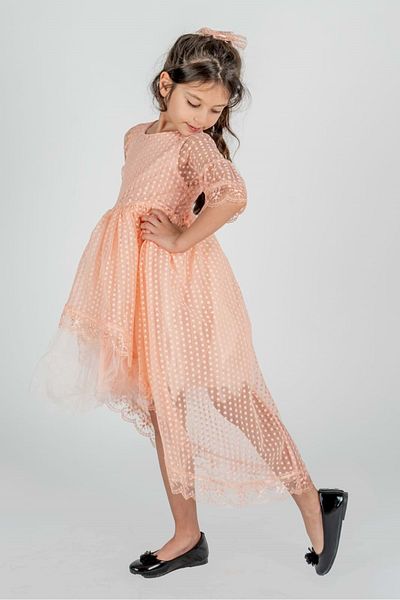 Mnk Baby&Kids Rochie Dantela Fata - Comet, Somon Mnk0482