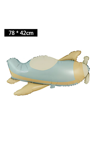 Parti Station Retro Ayıcık Uçak Polis Arabası Gökkuşağı Konsept 3 Yaş Balon Set Retro Konsept Doğum Günü Balon Set