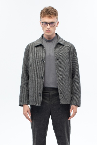 ABOUT US معطف رجالي مصنوع يدويًا من مزيج الصوف اليومي # 4460