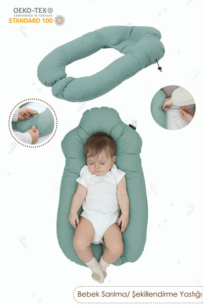 mordesign Moresleep Set of 2 - 1 Baby Pillow, Flat Head Pillow, Cotton Sleeping Pillow