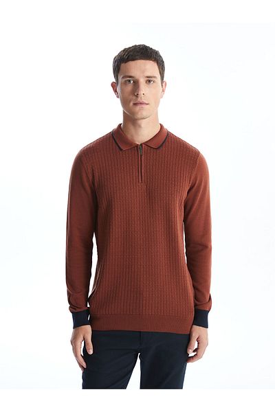 LC Waikiki Polo Neck Long Sleeve Men's Knitwear Sweater