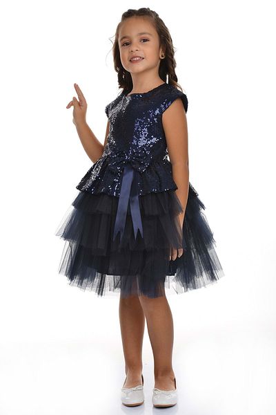 Mnk Φόρεμα για πάρτι με παγιέτες Navy Blue Tutu - 0275