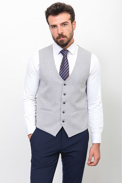 Mcr Plain Gray Color Slim Fit Classic Men's Vest