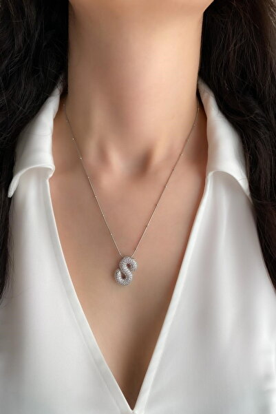 DEMOKAN قلادة نسائية من الفولاذ بحجر الزركون على شكل بالون