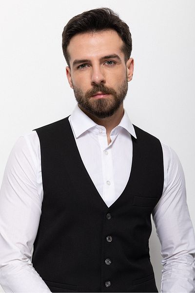 Mcr Ανδρικό γιλέκο Straight Slim Fit Classic Μαύρο - 40918.22y