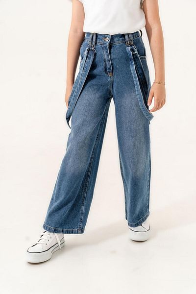 GİYİCEM Girl's Strap Detailed Jeans