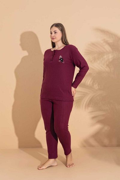 LİLA İÇ GİYİM Set de pijamale de iarnă pentru femei de mărime mare