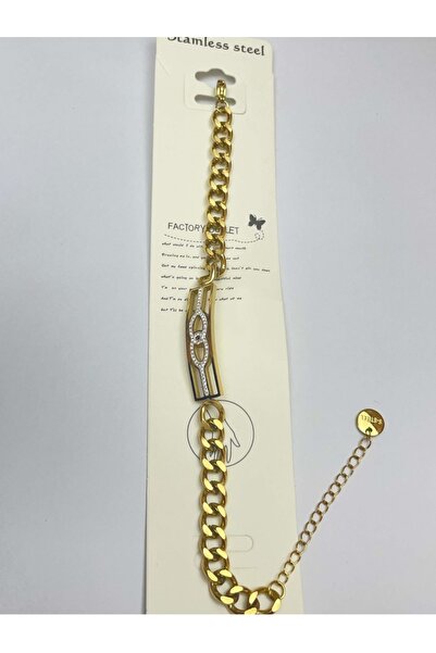 G Sport POLO Zircon Stone Steel Bracelet with Ring Chain