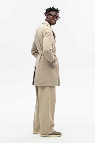 ABOUT US ERKEK KUŞAK DETAYLI REGULAR KALIP KRUVAZE TRENÇKOT#4370