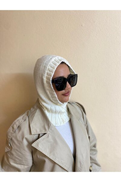 sema aksesuar قبعة شتوية محبوكة وياقة عنق - قبعة حجاب بغطاء للرأس وقبعة بالاك...