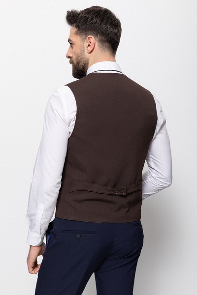 Mcr Plain Brown Slim Fit Classic Men's Vest
