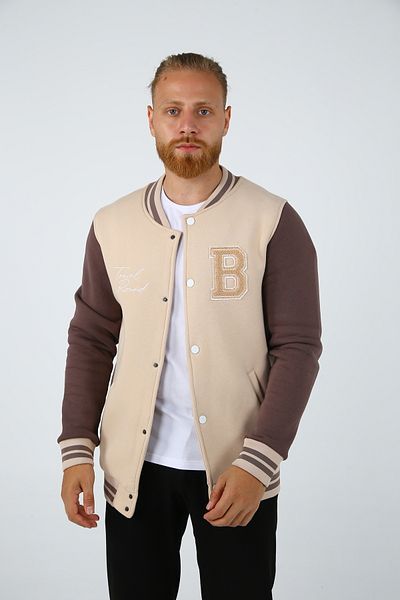 DAKSEL Ανδρικό μπουφάν BRG Beige-Brown College Regular Fit