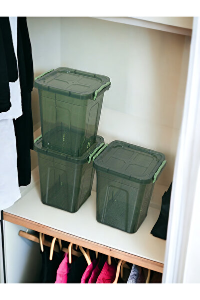 biedda 5 Litre Green Plastik Kilitli Kapaklı Dikey Derin Saklama ve Düzenleme...