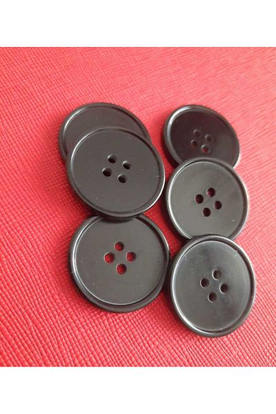 İMREN AKSESUAR Italian Button Set of 6 Black Coat Trench Coat Coat Button - 2.5 cm