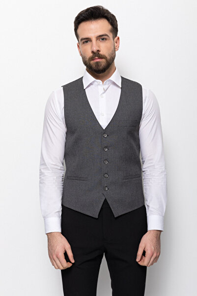 Mcr Plain Slim Fit Classic Men's Vest Anthracite - 40918.22Y