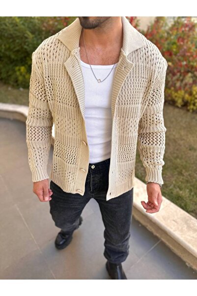 elkumoda Oversize Knitwear Patterned - Loose Knitted Design Hollowed Out Card...