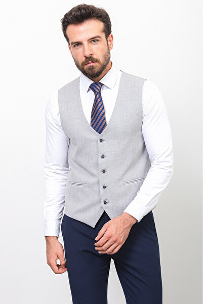 Mcr Сірий колір Slim Fit Класичний чоловічий жилет