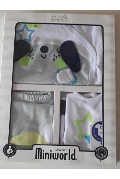 Miniworld Baby Boy Neon Dog 5-Piece Hospital Release Bodysuit Set Newborn Bab...