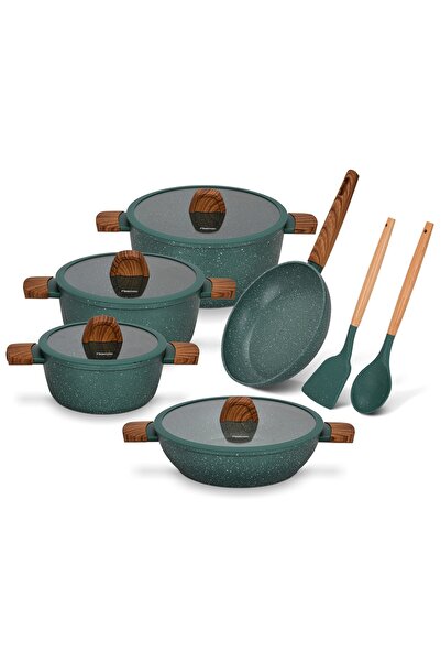 Fissman طقم أواني طهي مكون من 11 قطعة من وعاء طهي غير لاصق من الألومنيوم، وكس...