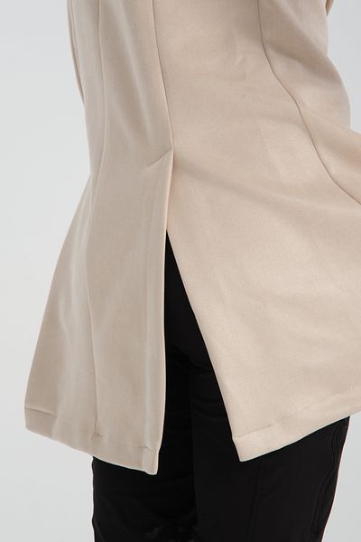 PEUR RIDER SHOP Stone Color Suede Fabric Long Women's Riding Jacket