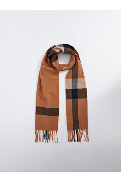 LC Waikiki LCW ACCESSORIES Μπεζ καρό μοτίβο φούντα ανδρικό κασκόλ