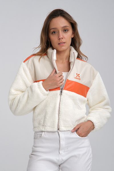 Black Level Oversize Women's Plush Seasonal Cardigan - Printed Jacket, Puff Leather, Biker Racer Coat Woolen Jacket