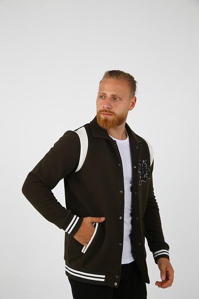 DAKSEL Ανδρικό μπουφάν BRG Khaki College με κανονική εφαρμογή
