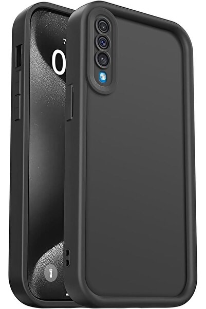 Fibaks Samsung Galaxy A50/A30S Kılıf Kamera Korumalı Yumuşak Dokulu Darbe Emici Siyah Silikon Kapak